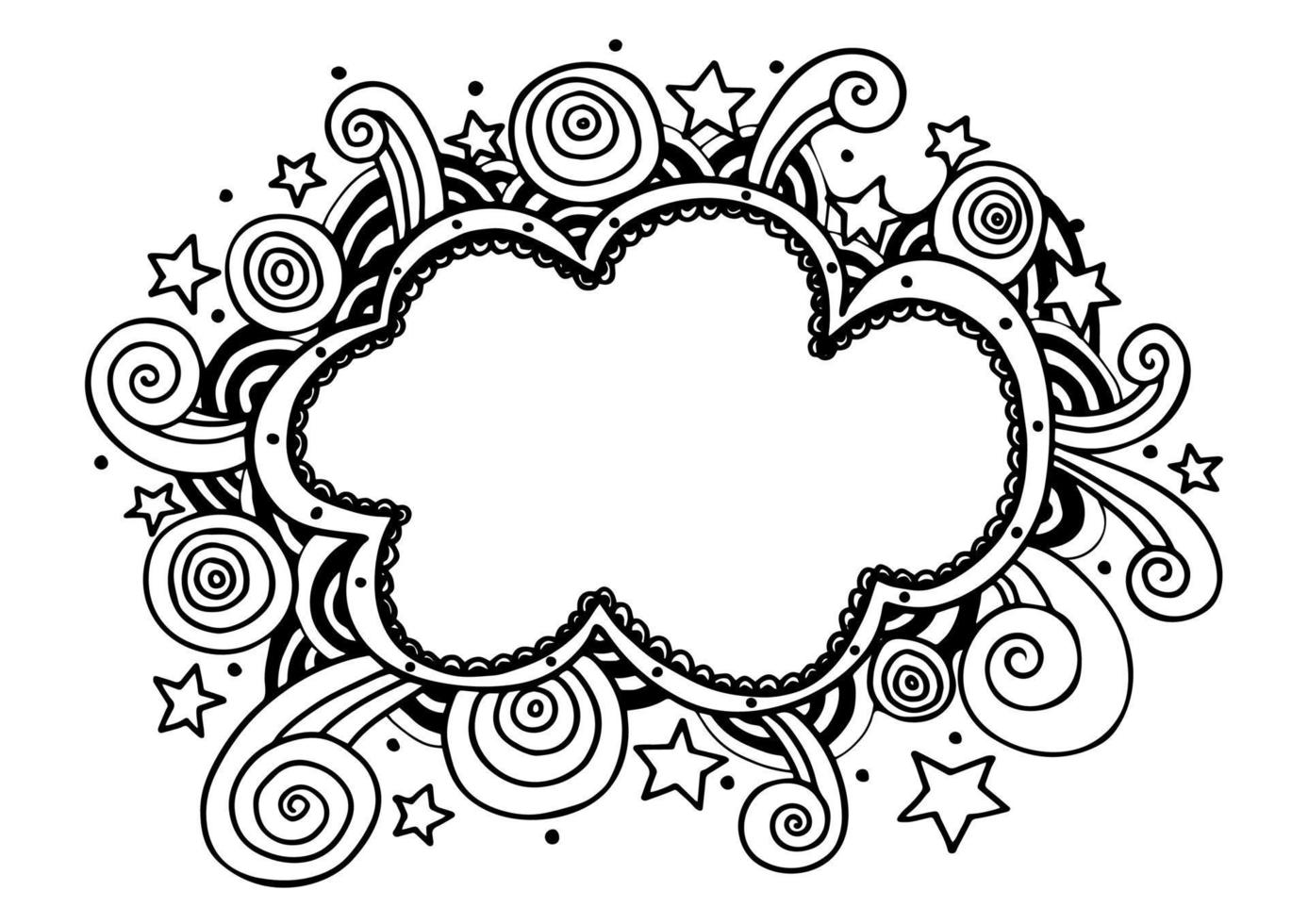 Doodle frame drawing vector