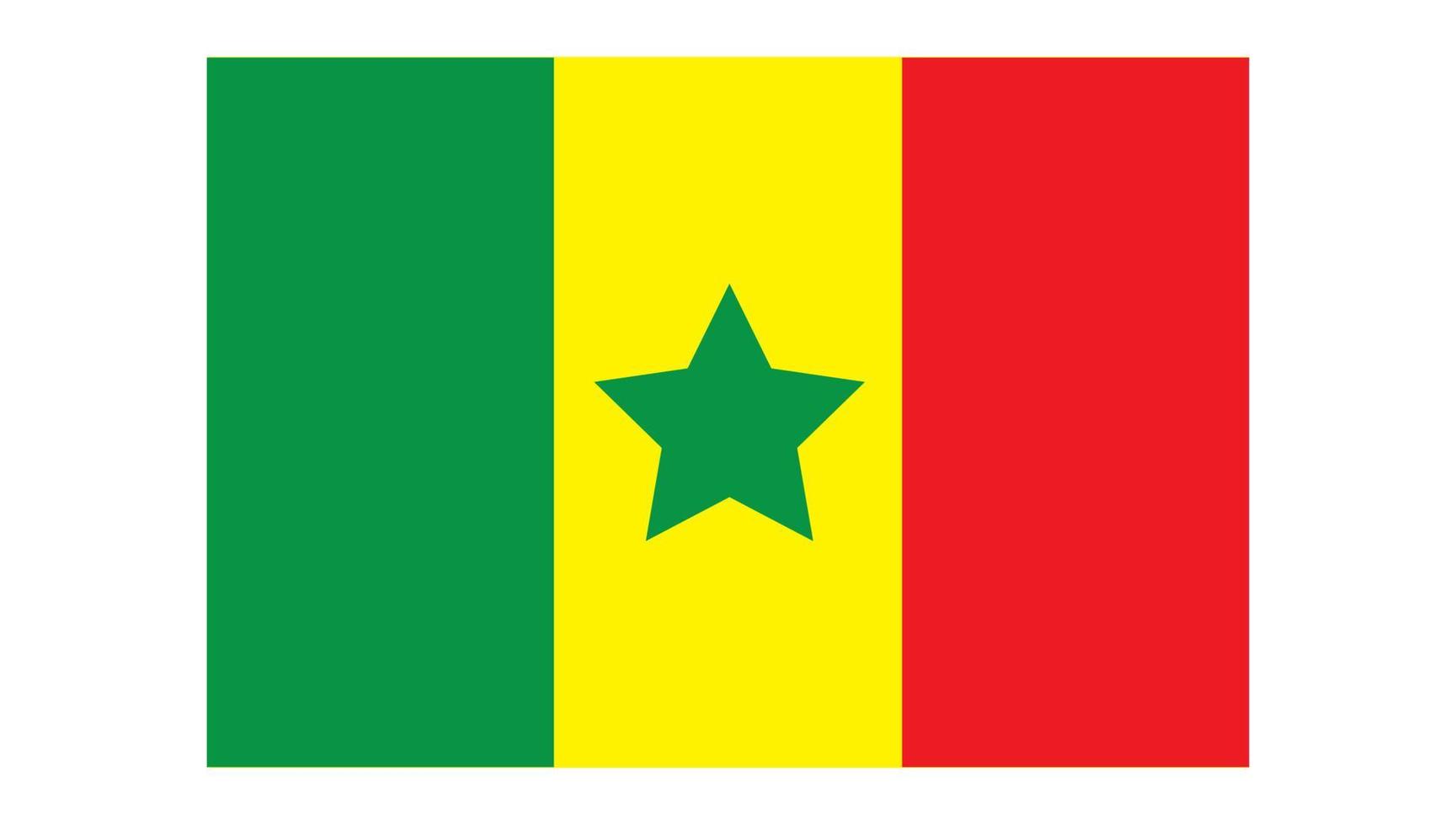 Senegal Flag Icon. Senegal flag icon with reflection isolated on white background. vector