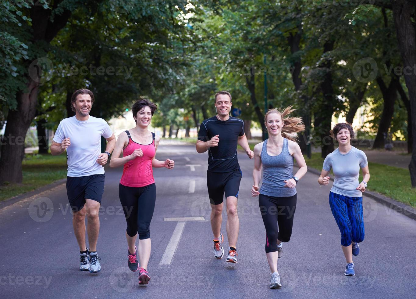 people group jogging photo