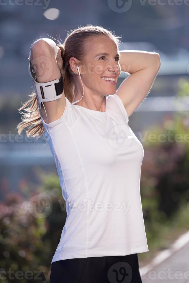 jogging woman portrait photo