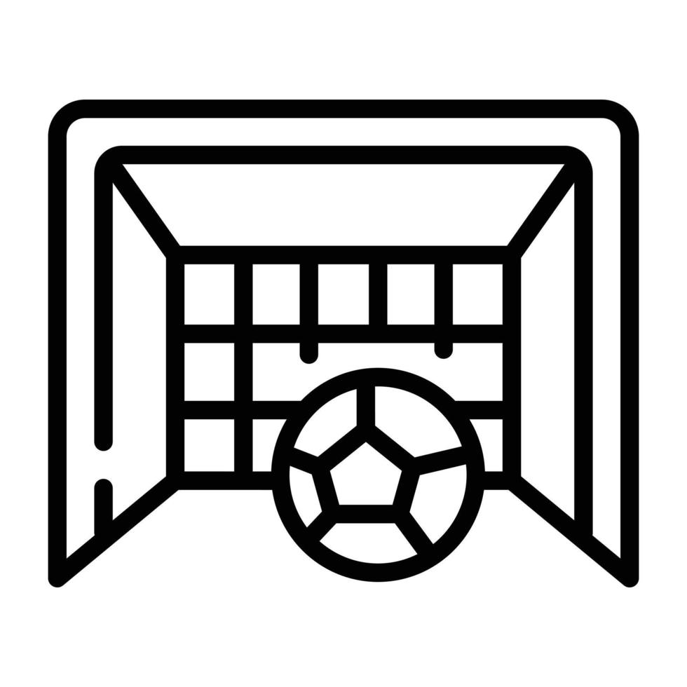 A customizable linear icon of football net vector