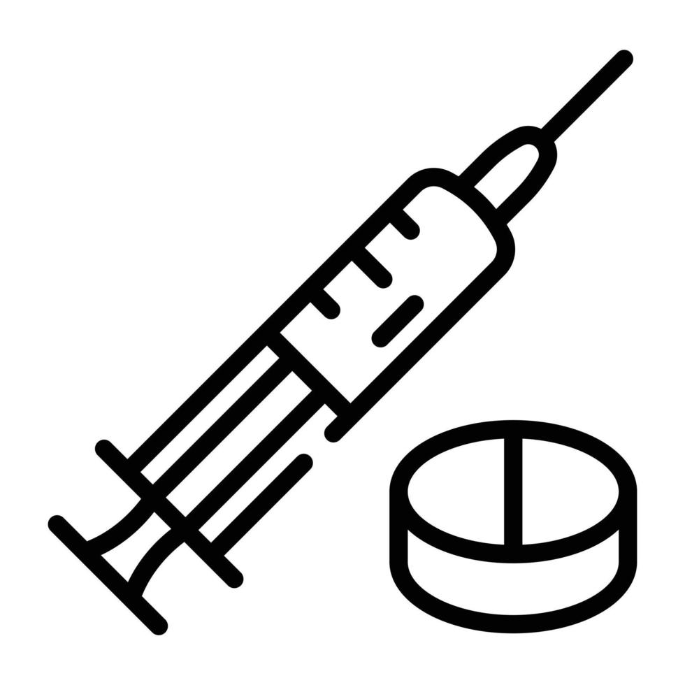 A linear icon design of injection vector