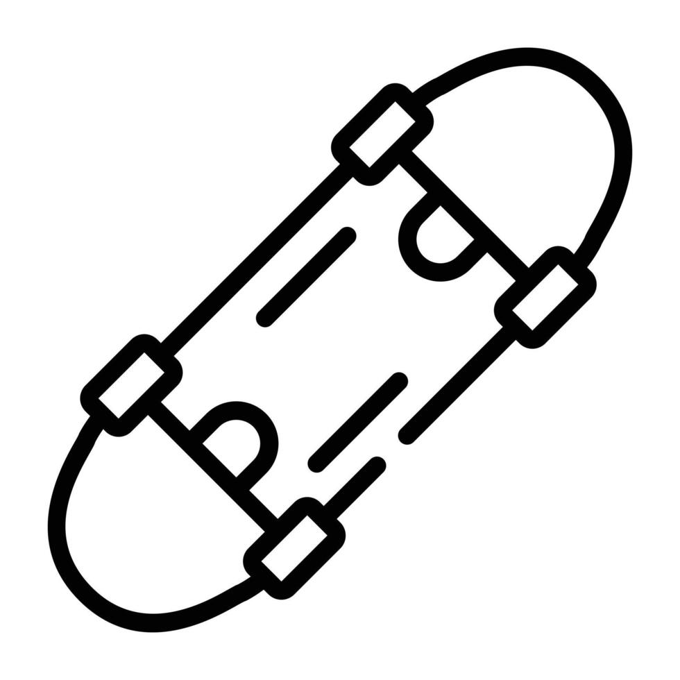 A handy linear icon of skateboard vector