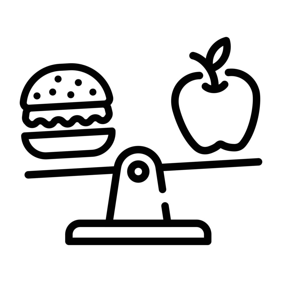 un icono lineal personalizable de dieta equilibrada vector