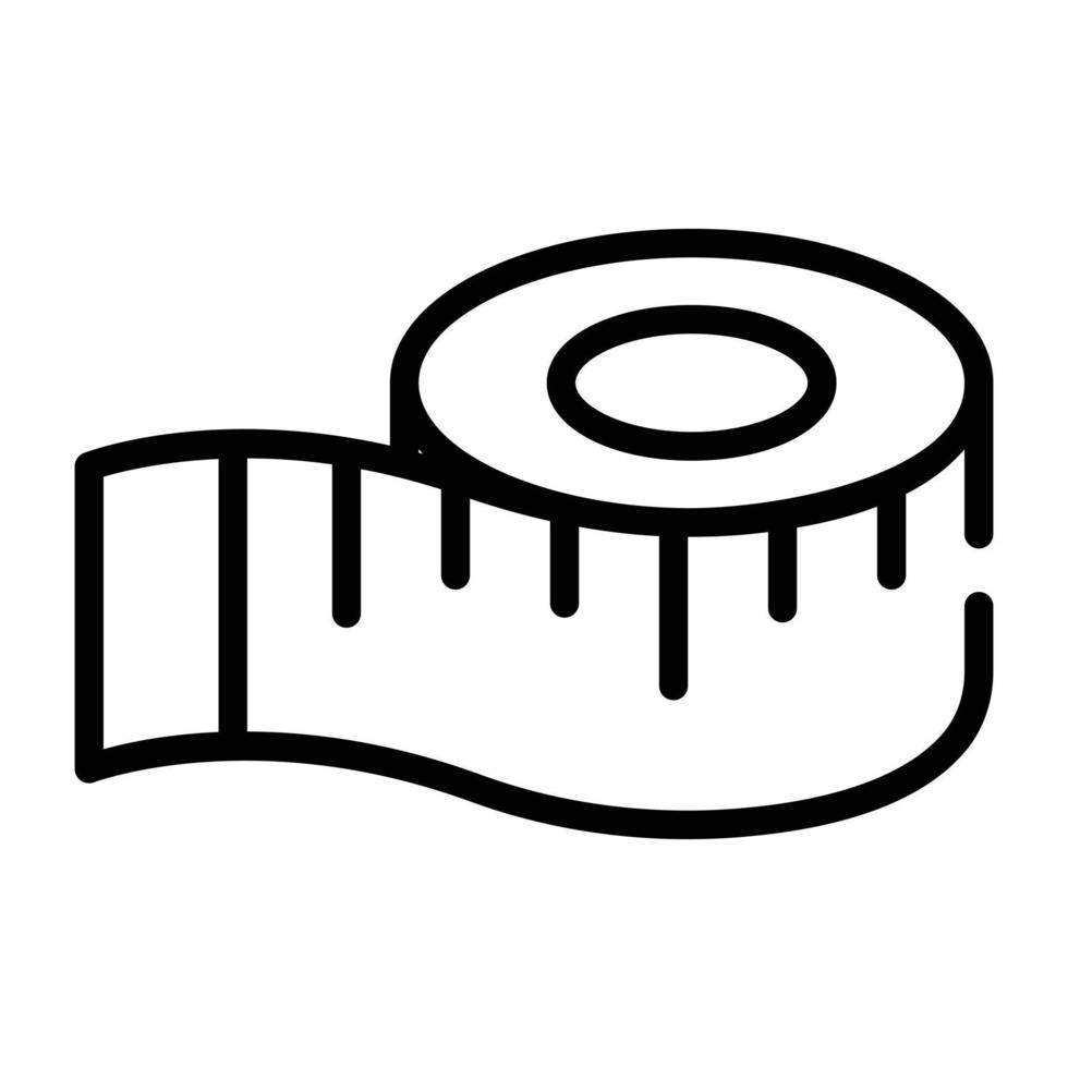 moderno icono lineal hecho a mano de cinta de pulgadas vector