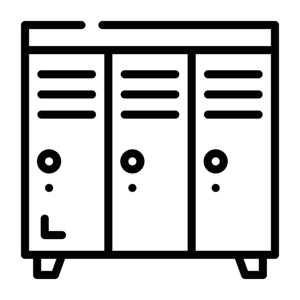 Linear icon of gym lockers is up for premium use vector