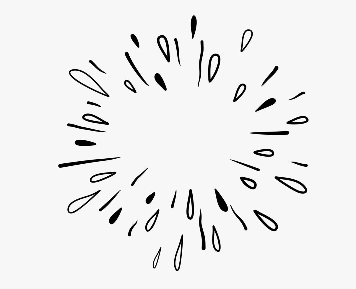 Hand drawn star burst explosion. Illustrated Design Element. vector