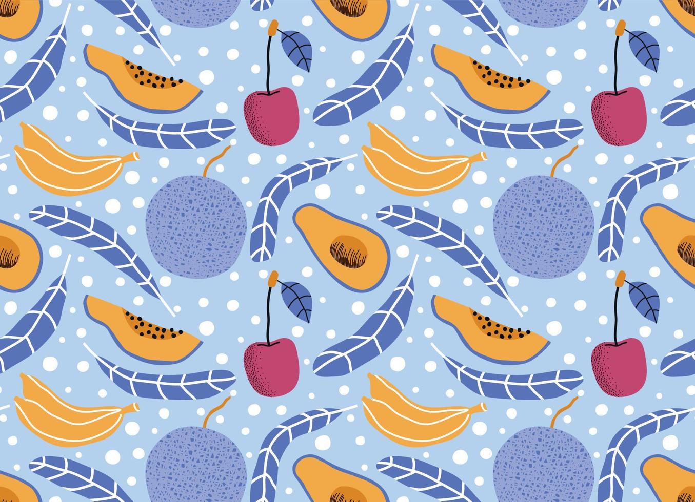 de patrones sin fisuras con lindo fondo de frutas de verano. vector