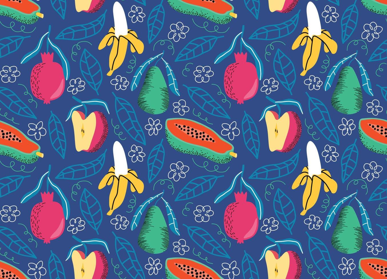 de patrones sin fisuras con lindo fondo de frutas de verano. vector