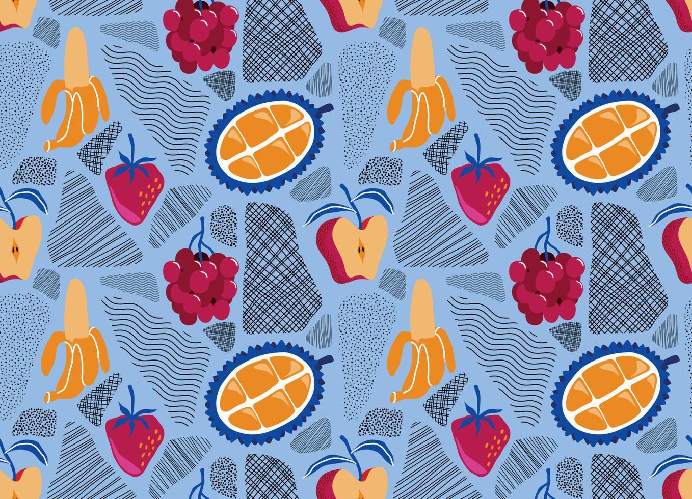 seamless pattern with Cute summer fruit background. vector