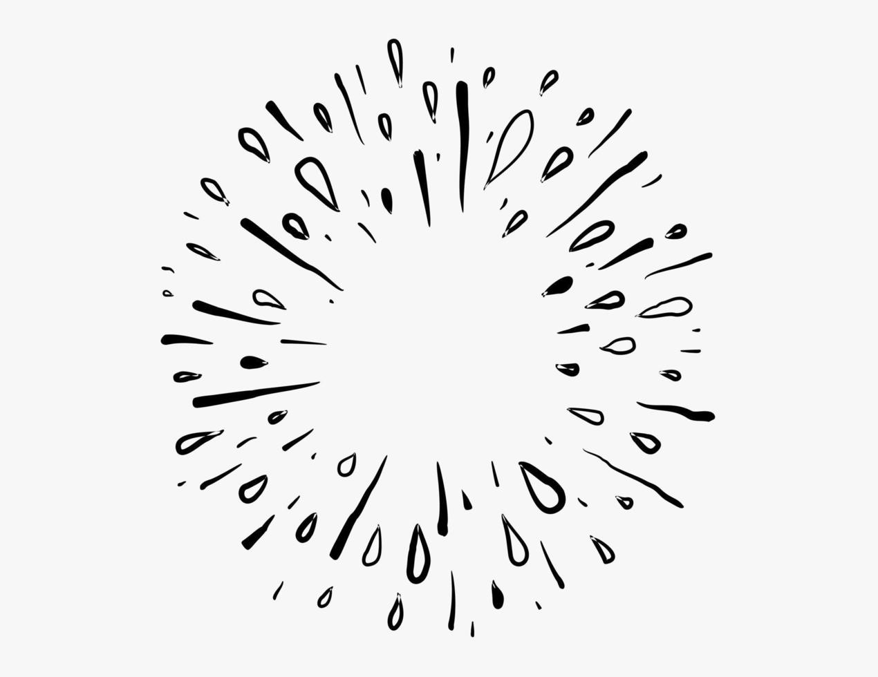 Hand drawn star burst explosion. Illustrated Design Element. vector