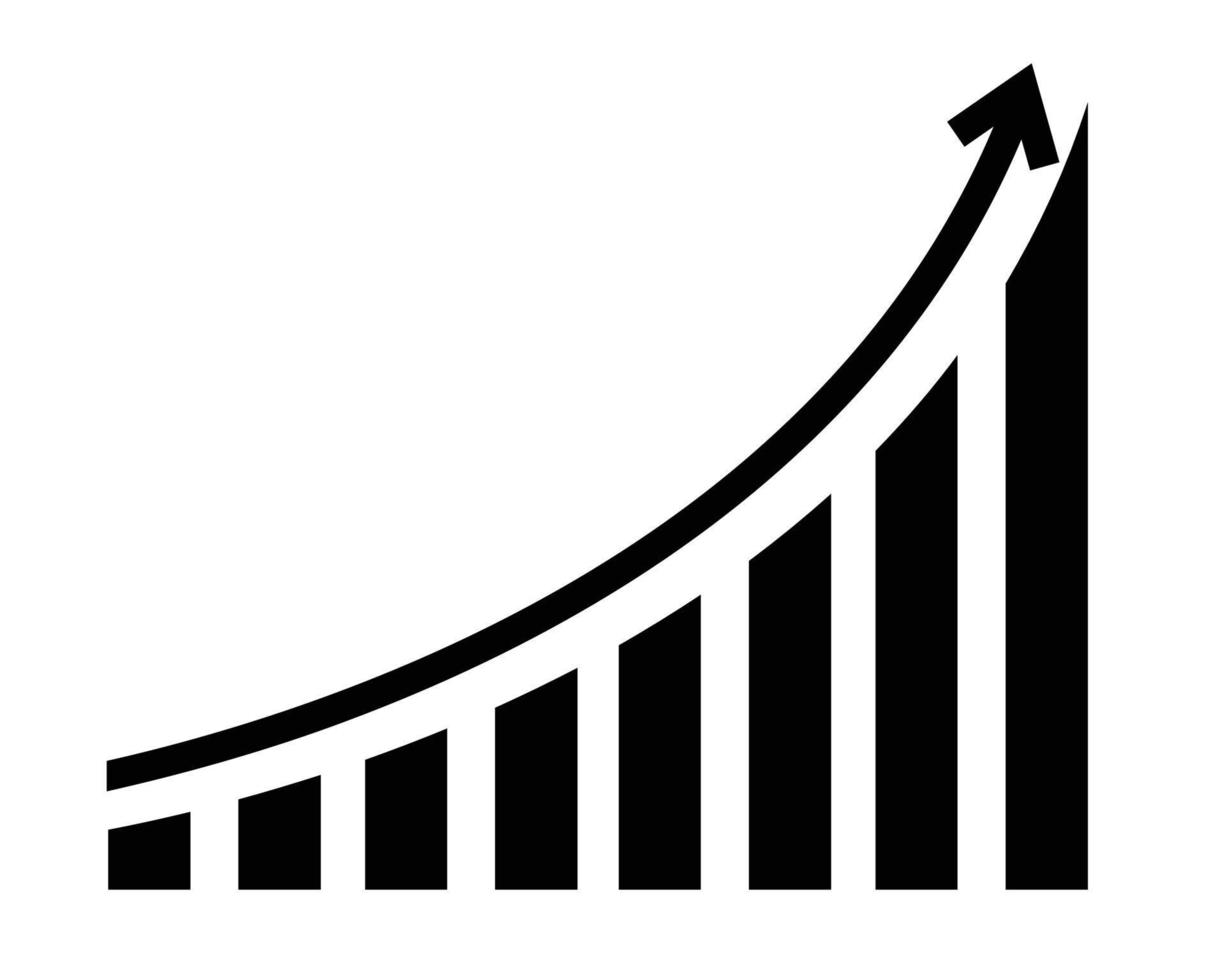 Growth graph vector illustration