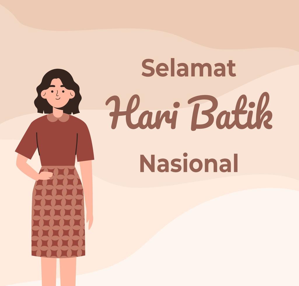 Indonesia batik day celebration template post vector