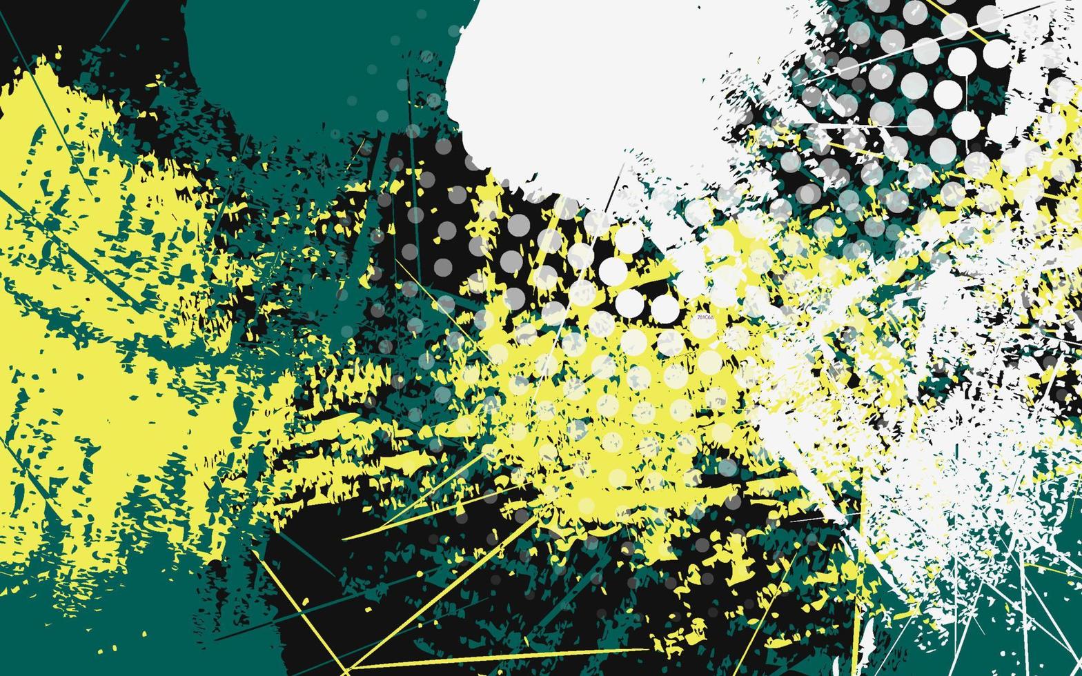 Abstract grunge texture green and yellow background vector