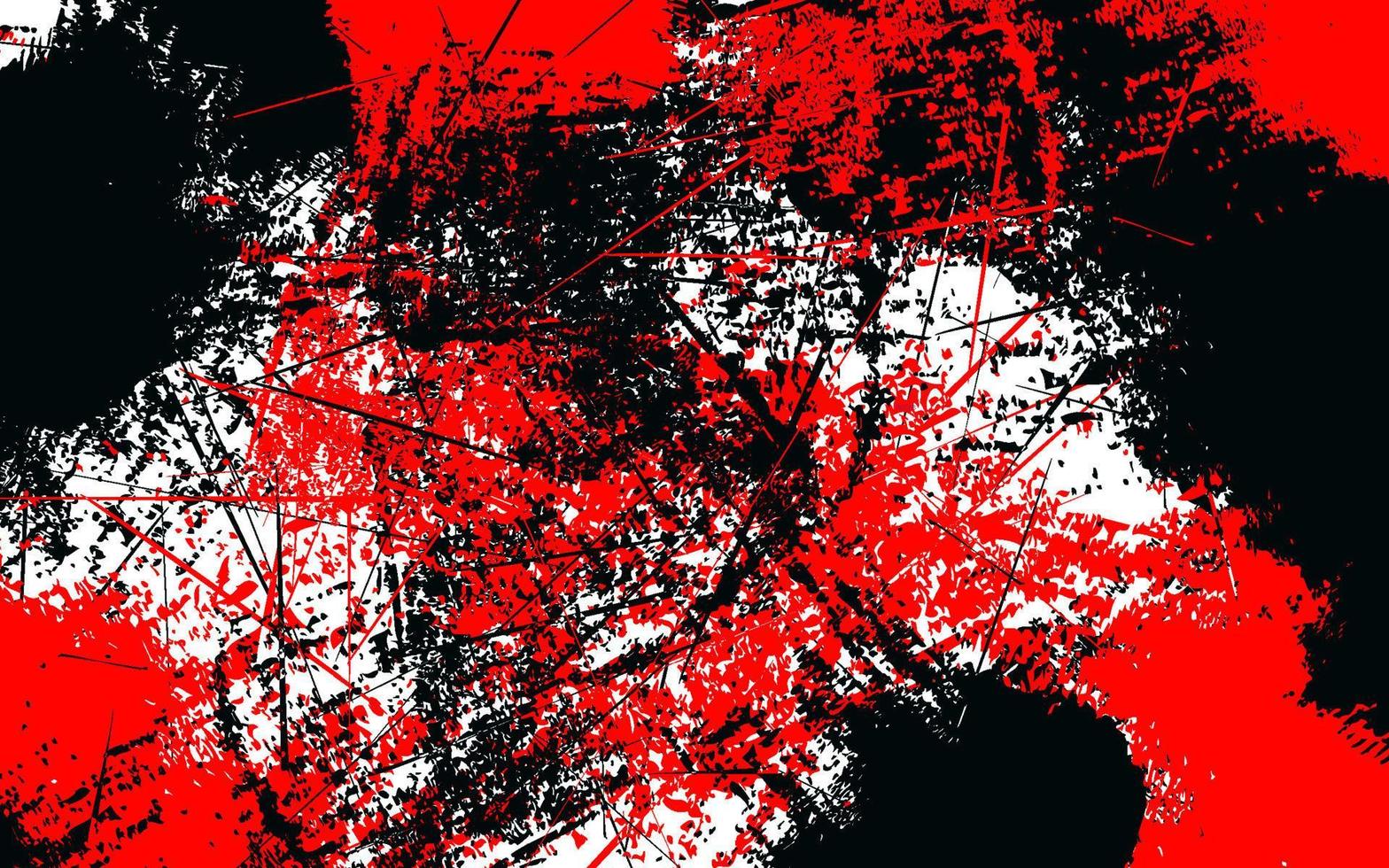 textura grunge abstracta pintura salpicada fondo negro, rojo y blanco vector