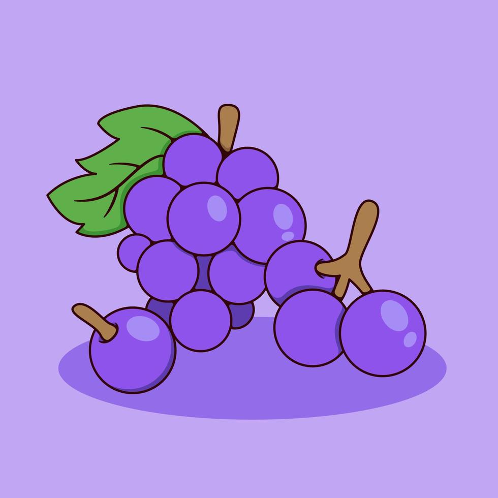 Illustration of Grape with cartoon style vector