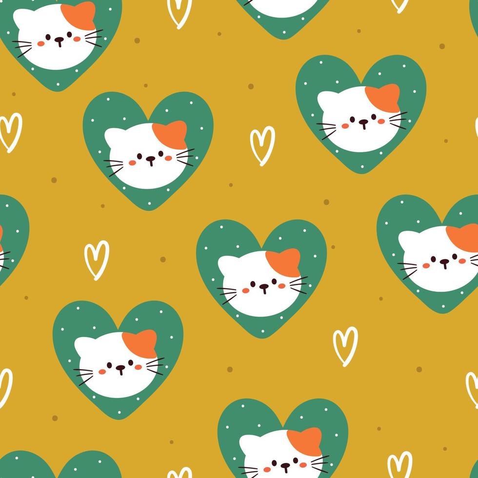 seamless pattern cartoon cat vector