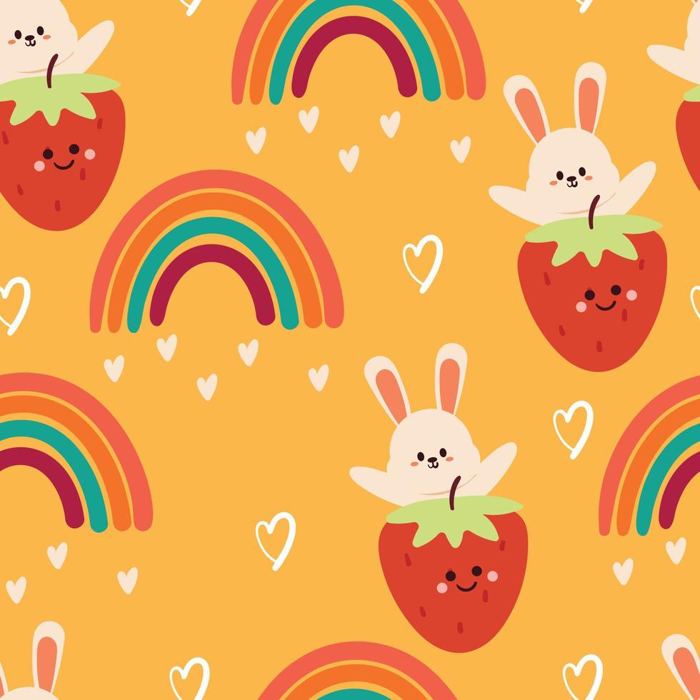 seamless pattern cartoon bunny vector