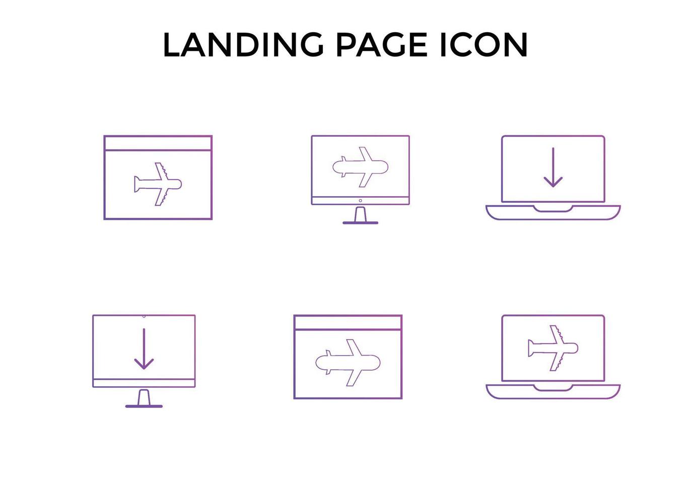 landing page icons. Used for SEO or websites vector