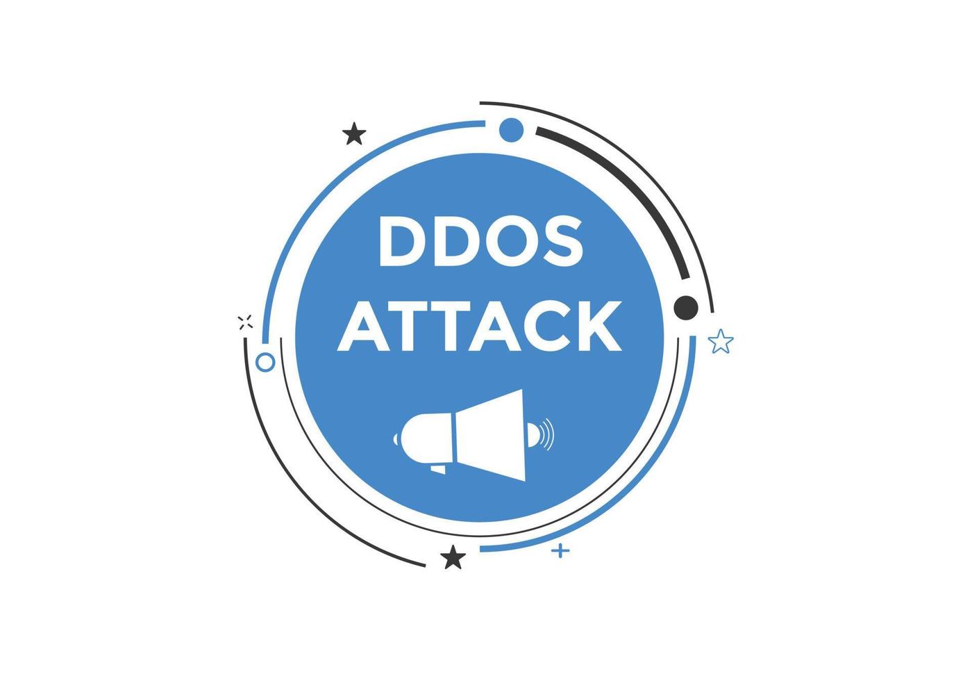 ddos attack text button. ddos attack speech bubble. ddos attack text web template Vector Illustration.