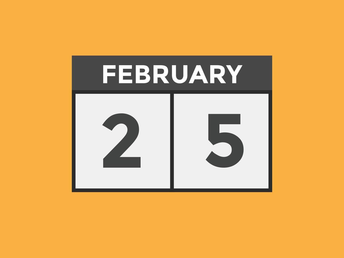 february 25 calendar reminder. 25th february daily calendar icon template.  Calendar 25th february icon Design template. Vector illustration 11012787  Vector Art at Vecteezy