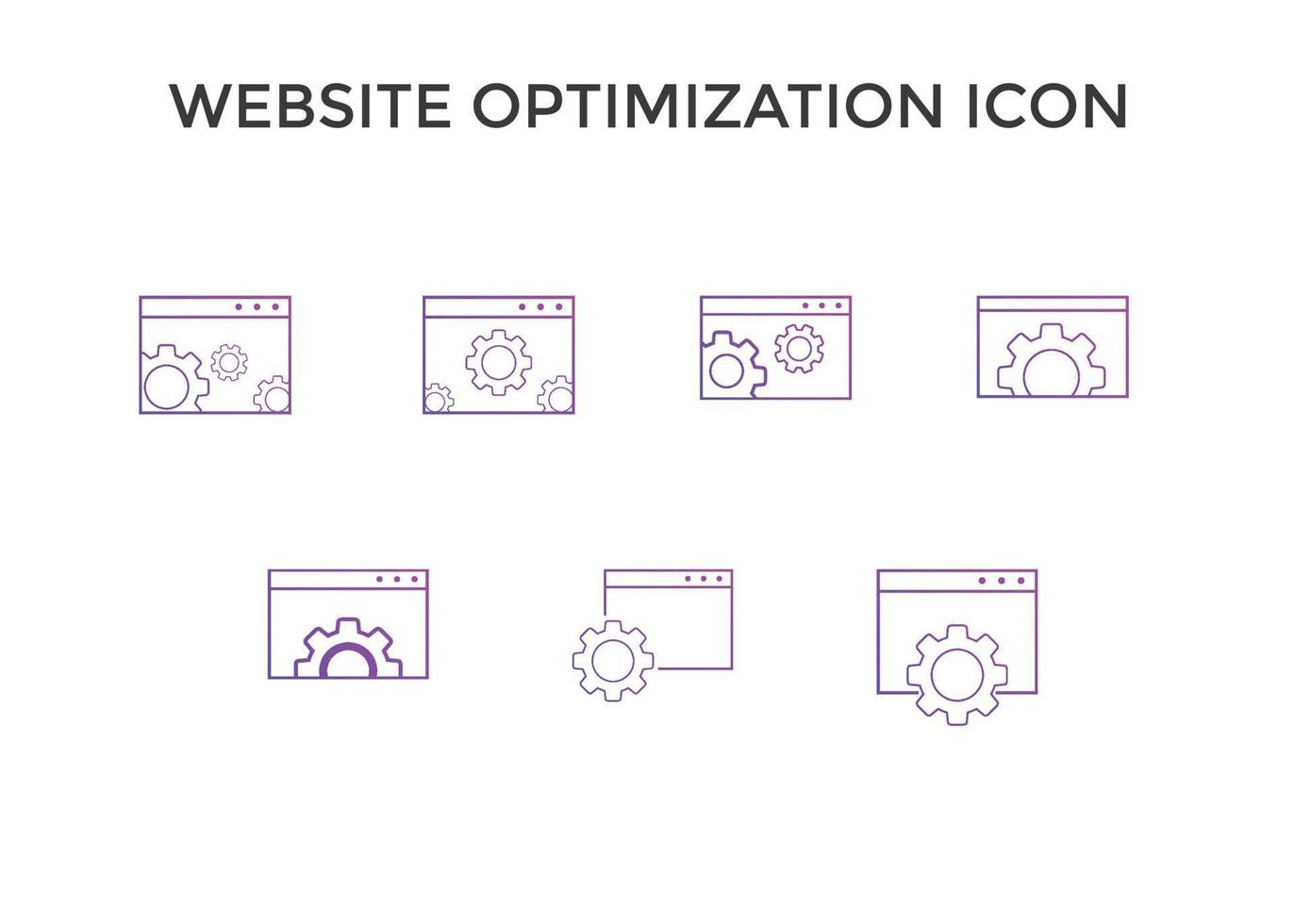website optimization icons. website page development symbol icon. Concept for SEO and web design vector