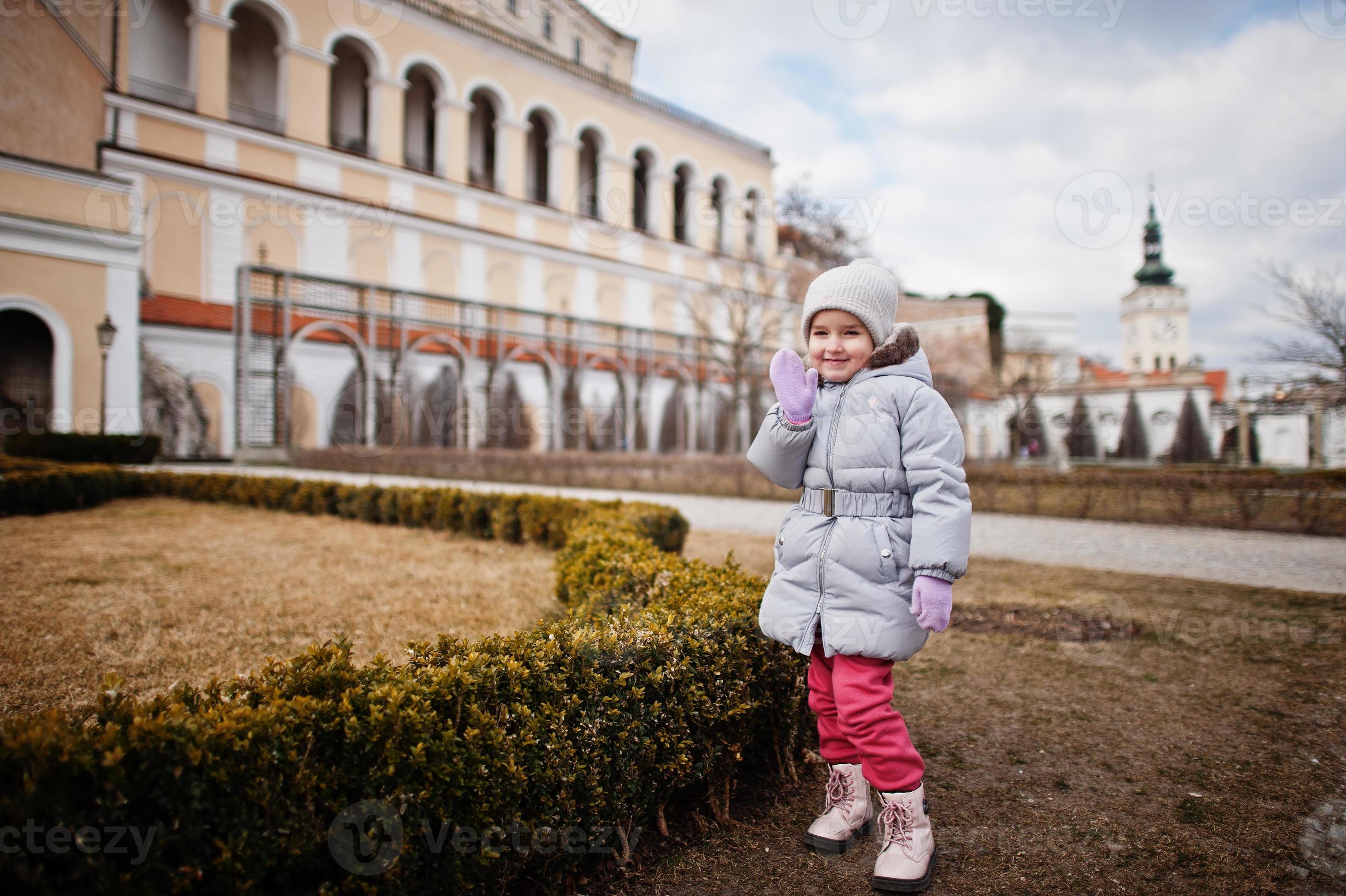 Girl at historical Mikulov Castle, Moravia, Czech Republic. Old European town. 11012978 Stock