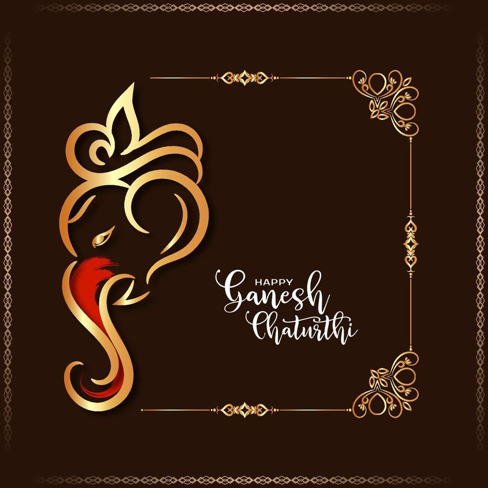 feliz ganesh chaturthi festival celebración tarjeta de felicitación vector