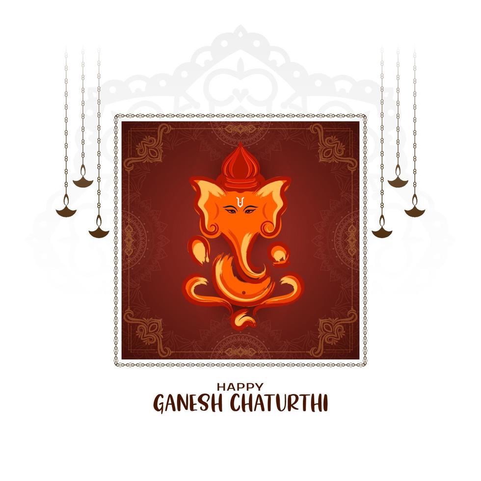 feliz ganesh chaturthi festival religioso saludo fondo vector