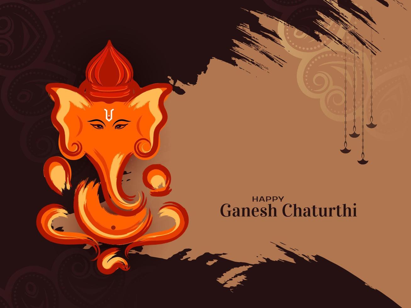 Traditional Hindu Happy Ganesh Chaturthi festival background vector