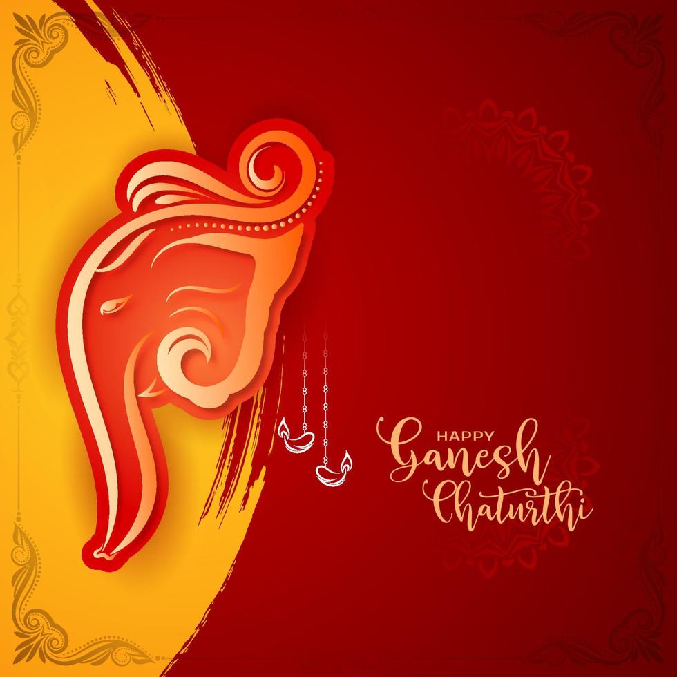 Happy Ganesh Chaturthi Hindu cultural festival background vector