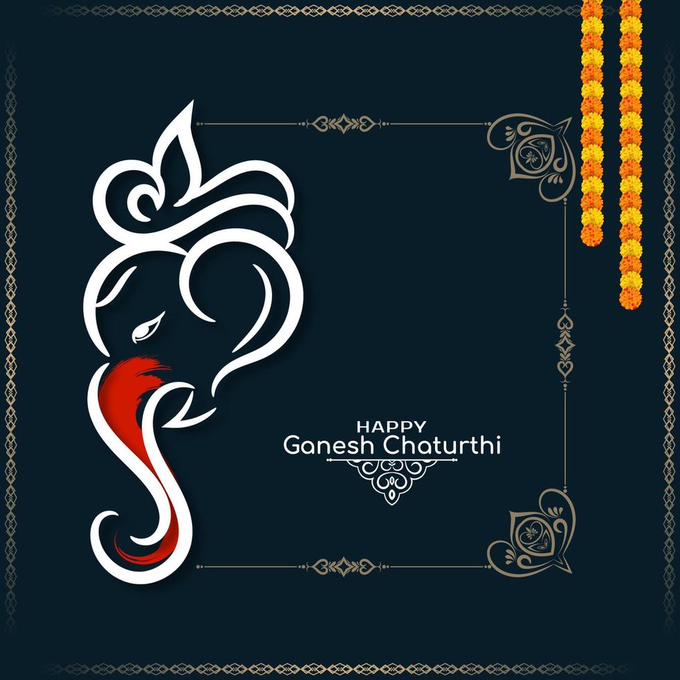 Religious festival Happy Ganesh Chaturthi background design vector