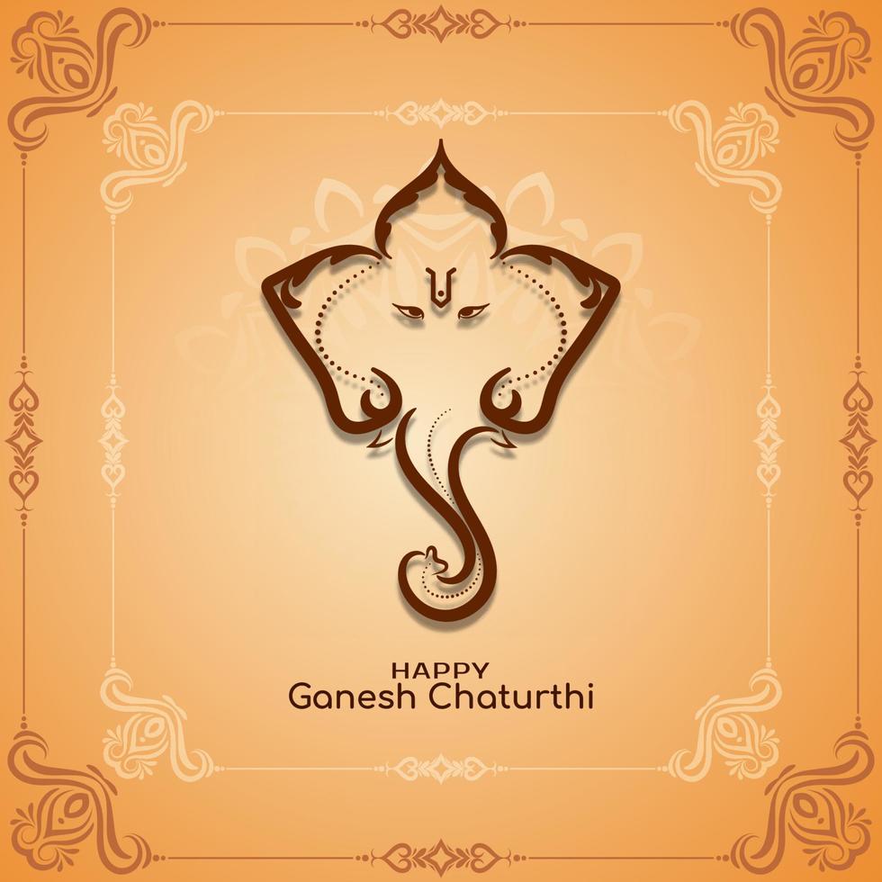 Happy Ganesh Chaturthi Indian cultural festival artistic background vector