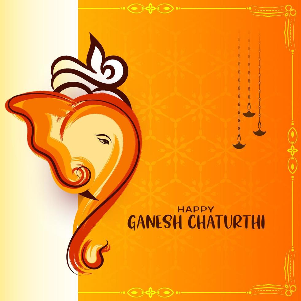 Happy Ganesh Chaturthi Hindu religious festival background design vector