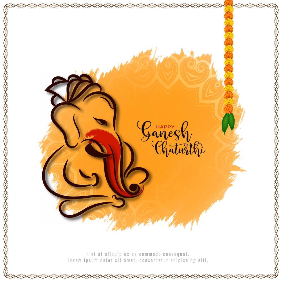 Religious festival Happy Ganesh Chaturthi background design vector