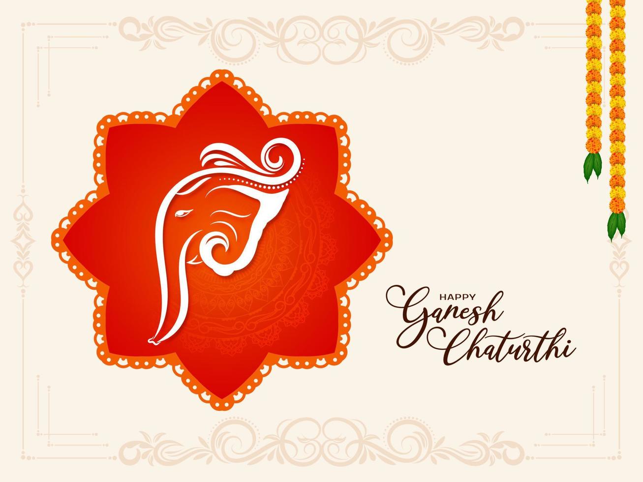 resumen hermoso feliz ganesh chaturthi festival fondo vector