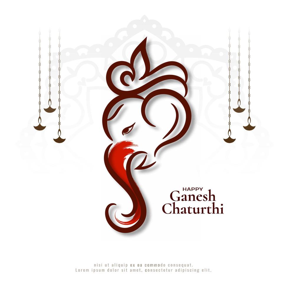 feliz ganesh chaturthi festival hindú antecedentes artísticos vector