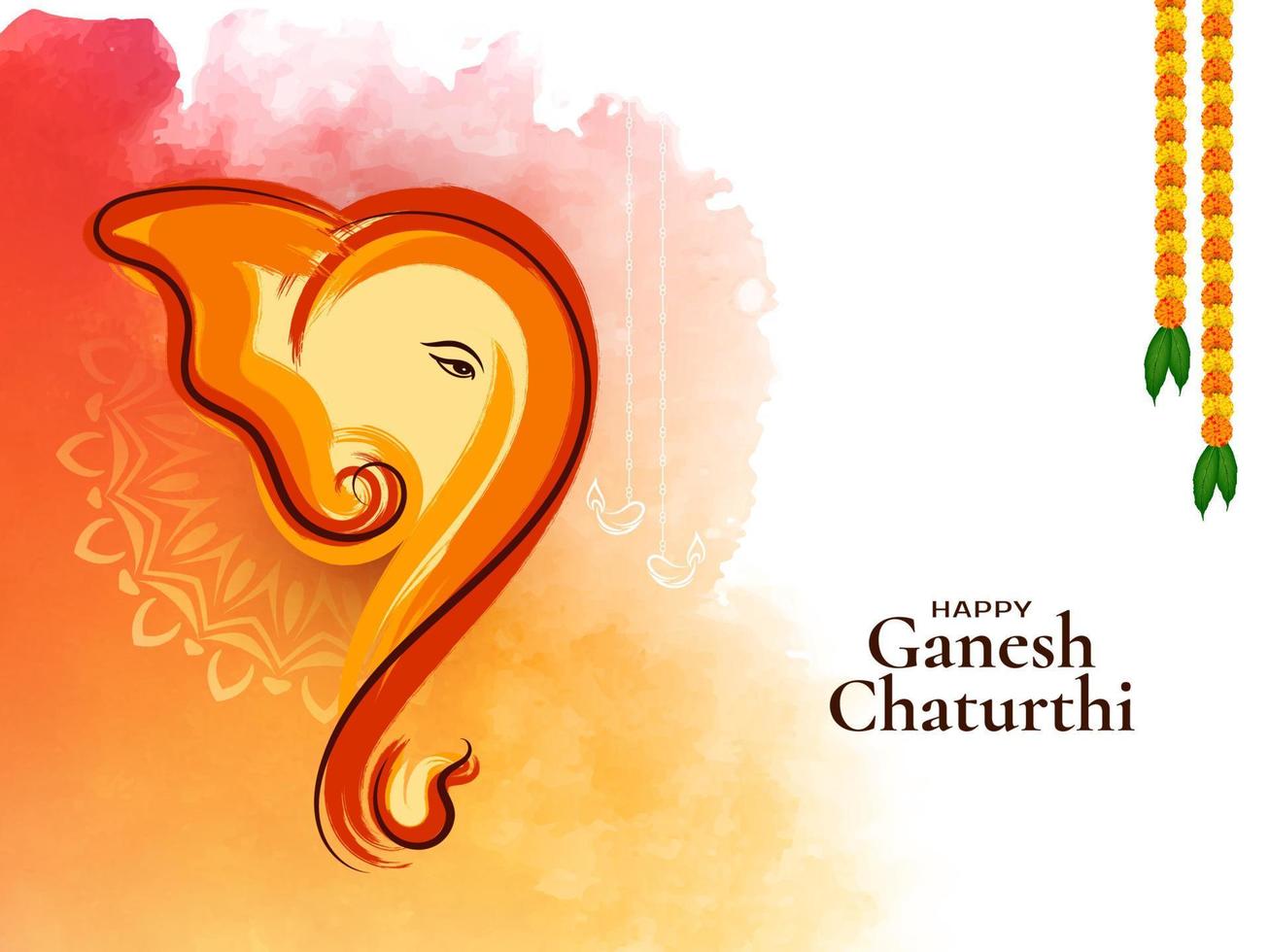 Happy Ganesh Chaturthi Hindu religious festival background design vector