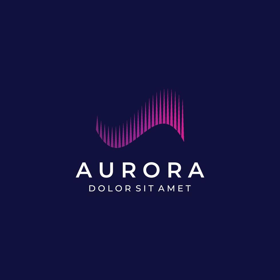 el logo de la ola de luz, inspirado en la luz de la aurora. con un concepto moderno. vector