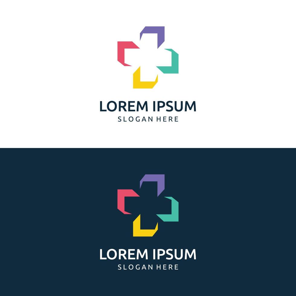 Medical sign logo using a simple and modern plus sign,logo for medical, pharmacy, pharmacy, hospital.With template vector illustration.