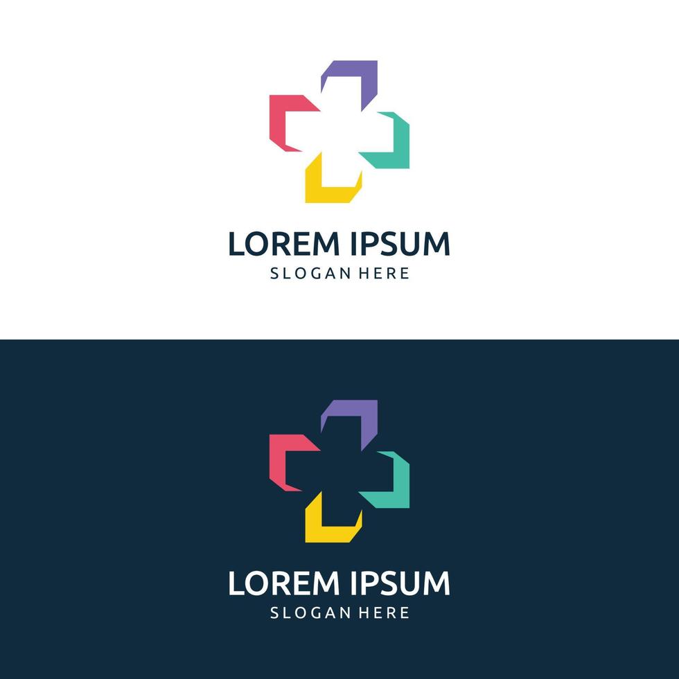 logotipo de signo médico con un signo más simple y moderno, logotipo para médico, farmacia, farmacia, hospital. Con ilustración de vector de plantilla.