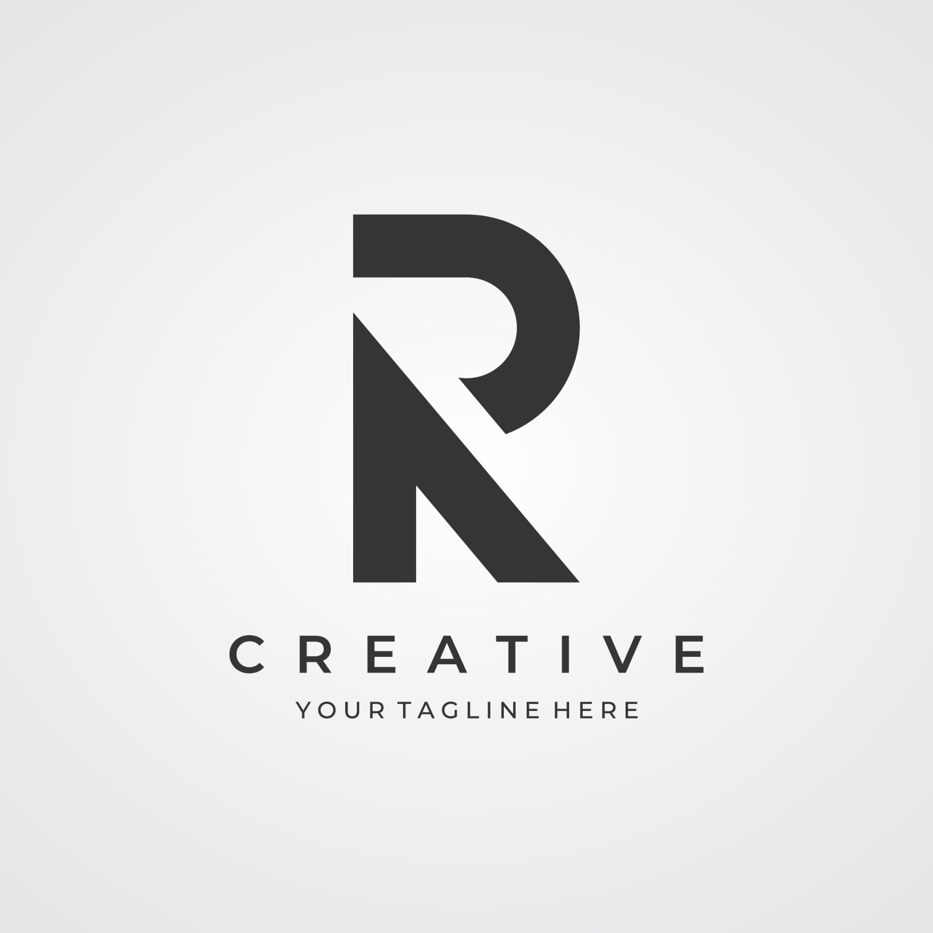Logo design initial letter R template with geometry and monogram