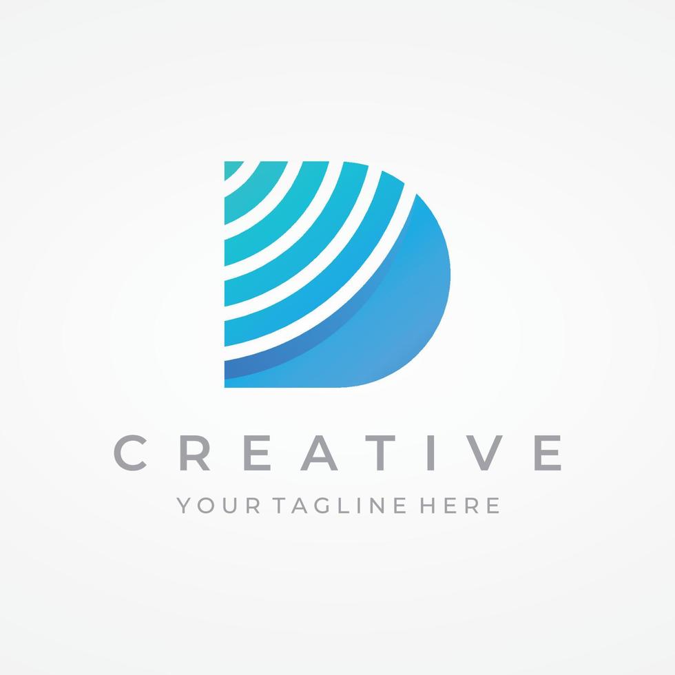 Logo template design Initial geometry of the letter D. Logo design with a minimalist and elegant style. Logo for companies and initials. vector