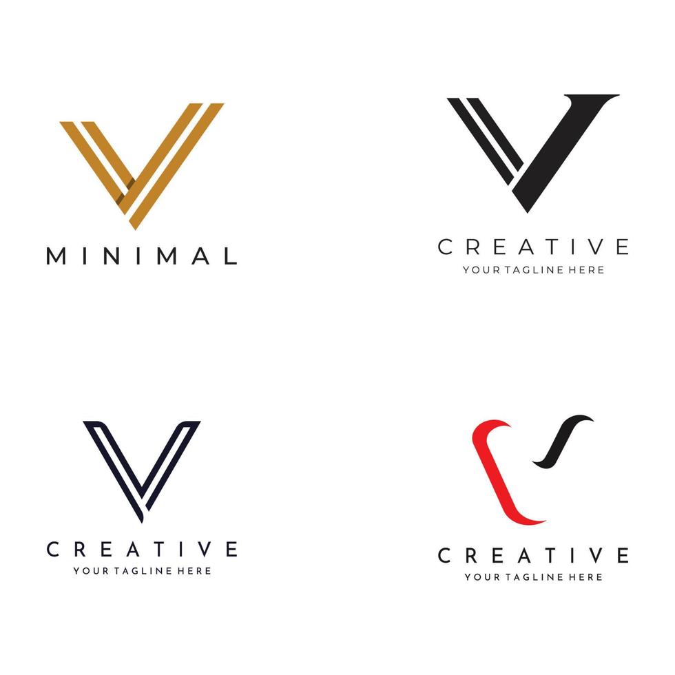 Logo design initial letter V with artistic monogram.Logo is modern, luxurious and elegant. Background isolated. vector