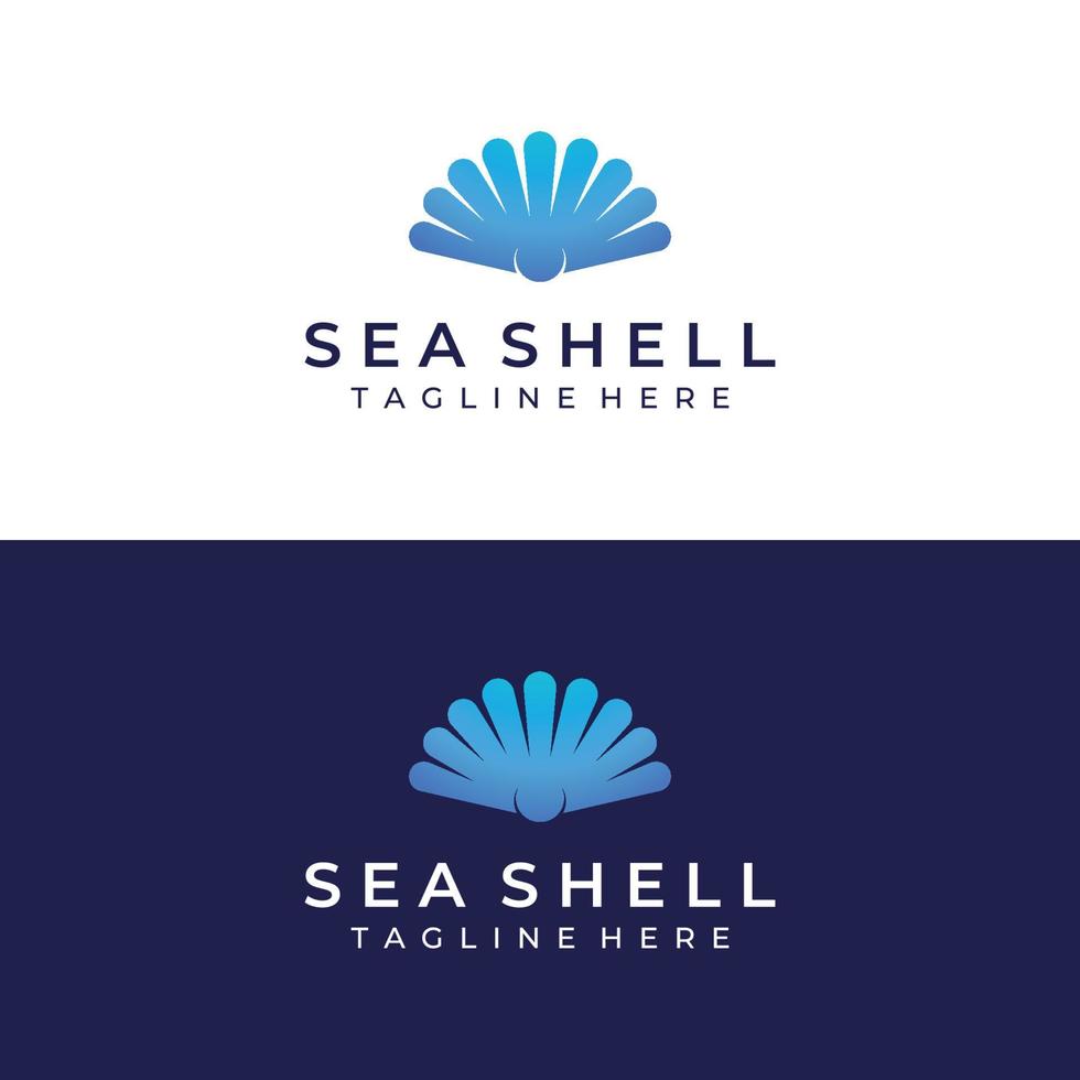 logotipo de concha de mar perla, con edición de diseño de ilustración vectorial. vector