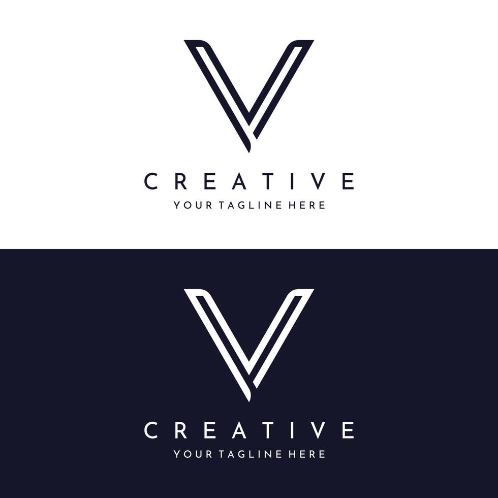 Logo design initial letter V with artistic monogram.Logo is modern, luxurious and elegant. Background isolated. vector