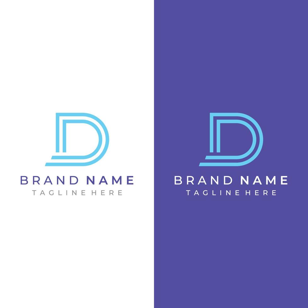 Logo template design Initial geometry of the letter D. Logo design with a minimalist and elegant style. Logo for companies and initials. vector