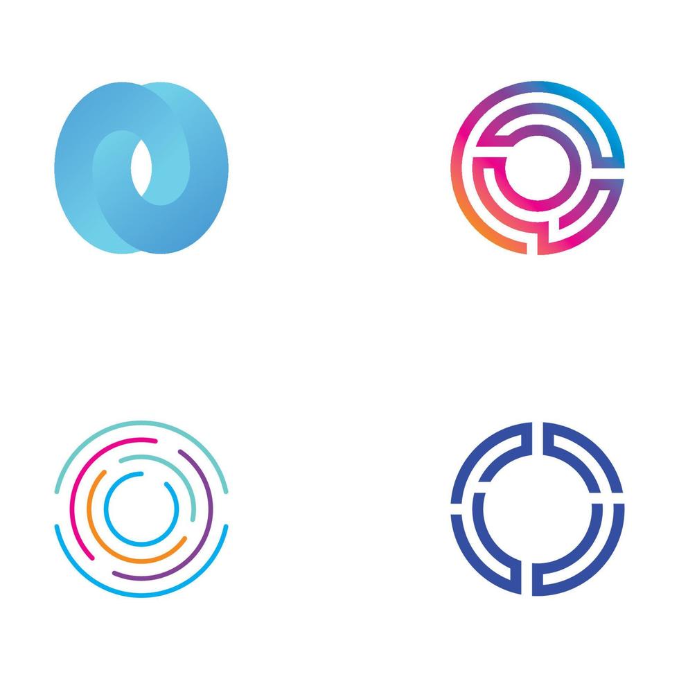 Logo design template abstract element Initial letter O.Symbol of minimalist and modern concept geometric style.Future Logo type. vector
