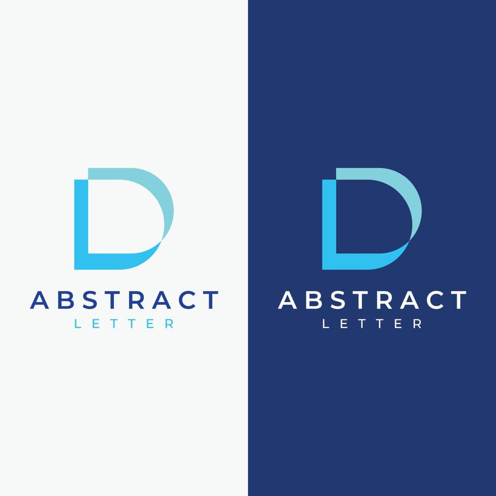 Logo template design Initial geometry of the letter D. Logo design with a minimalist and elegant style. Logo for companies and initials. vector