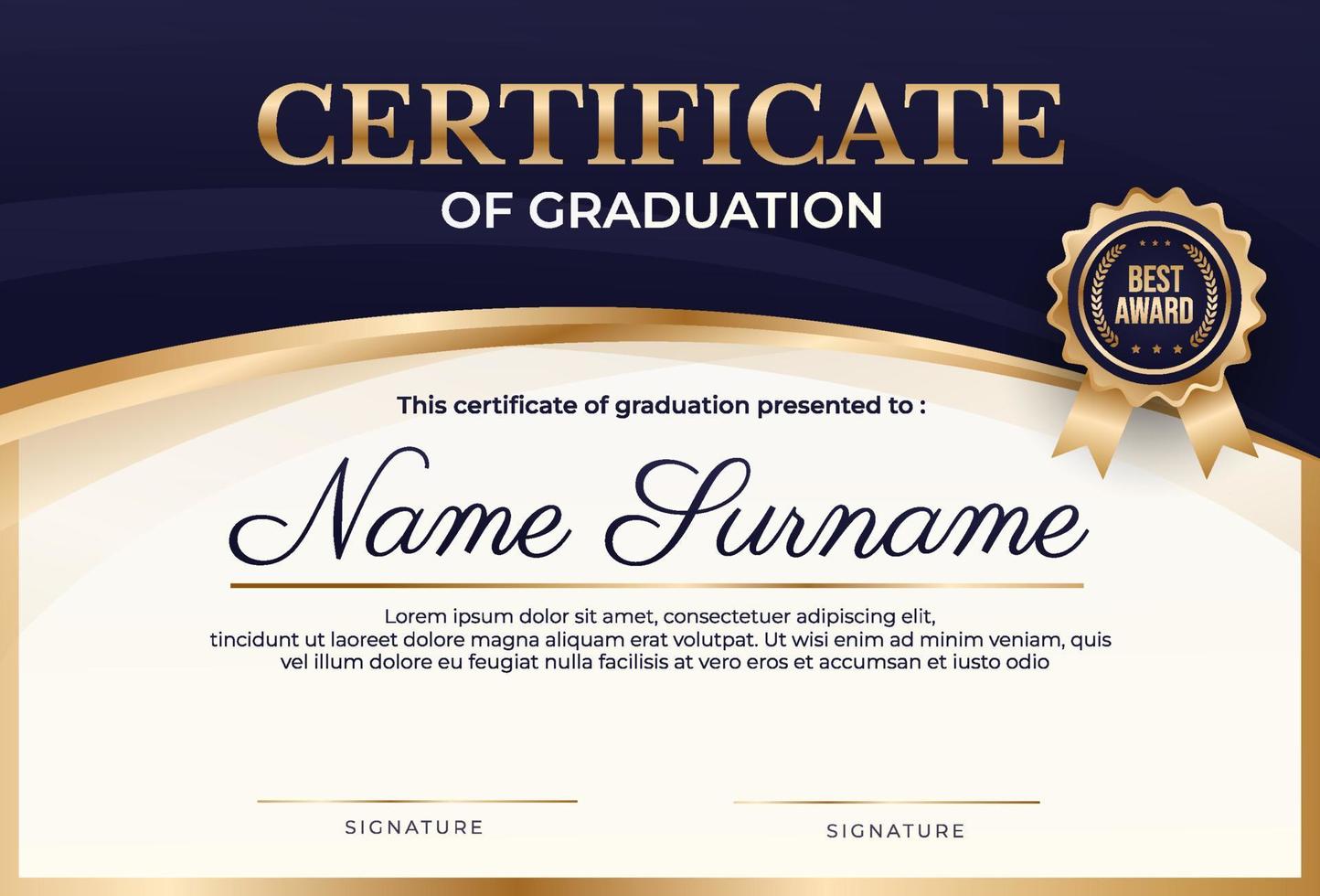 certificado de antecedentes de graduación vector